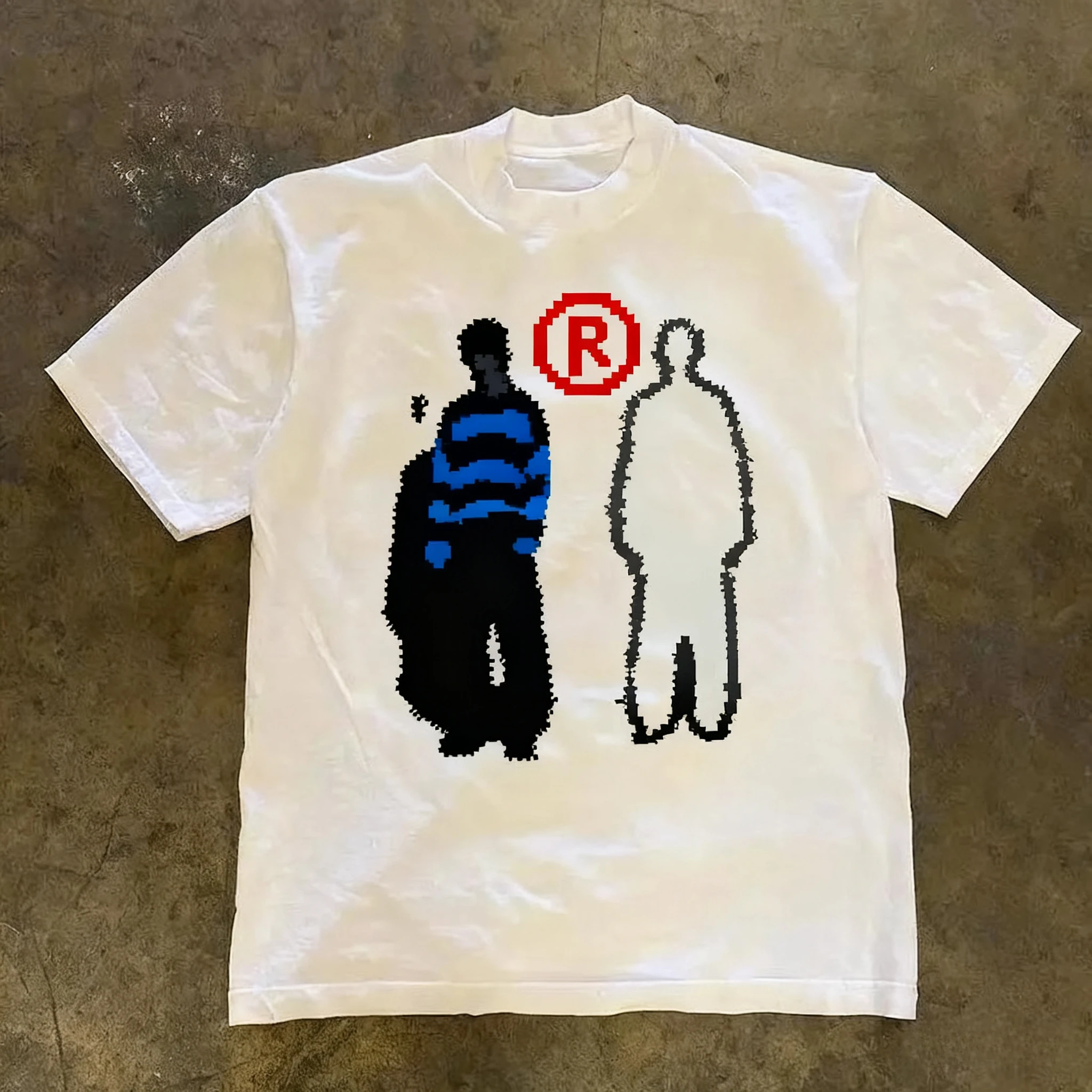 Verão confortável novo nicho estilo de rua versátil camiseta de manga curta para ambos os homens mulheres casuais na moda topos roupas