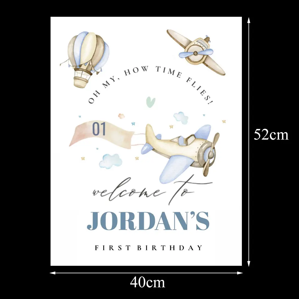 Customized Air Plane Welcome Sign Mosaic Boardoh How Time Flies 1st Birthday Party Welcome Sign for Boy Birthday Baby Shower Dec