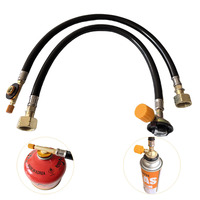 Gas Refill Adapter Inflation Valve Cylinder Gas Tank Filling Connector Leakproof Rubber Gas Refill Tube Portable Gas Burner