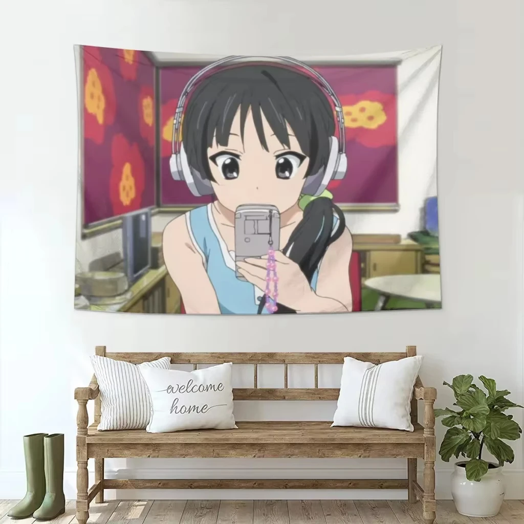 اليابان Kawaii جديد K-ON! أنيمي نسيج جدار الكرتون صورة خلفية معلقة جدار غرفة ديكور الجمالية المفروشات الزخرفية المنزل