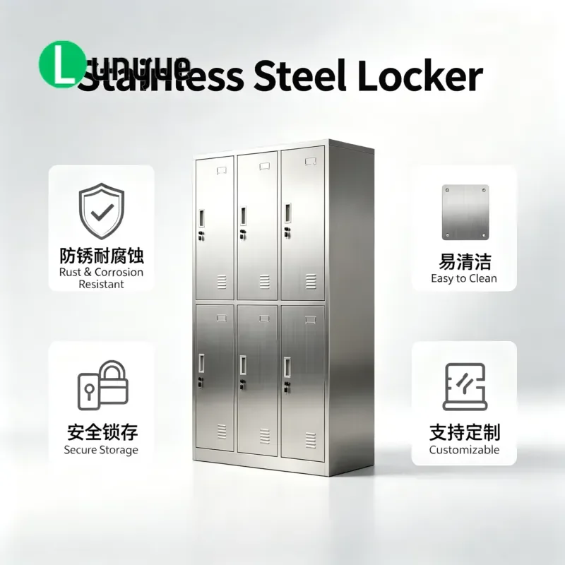Stainless Steel Clean Room Locker 12 Grid Anti Static Fireproof Waterproof Dustproof Key Lock Ground Mounted Assembled