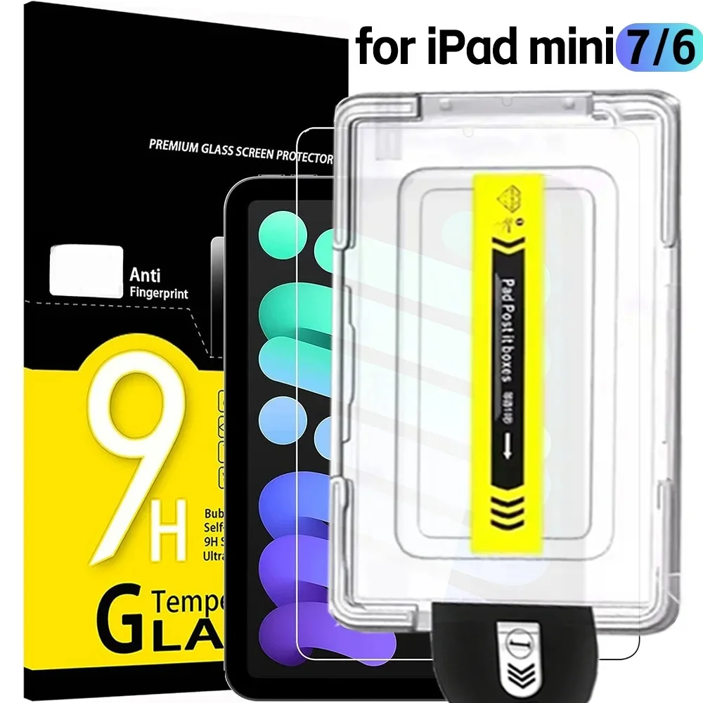 9H HD Easy Install Tempered Glass Screen Protector for IPad Air 8 Pro 11 M5 M4 M3 A19 12th 2026 A16 11th 10th Mini 7 6 8.3