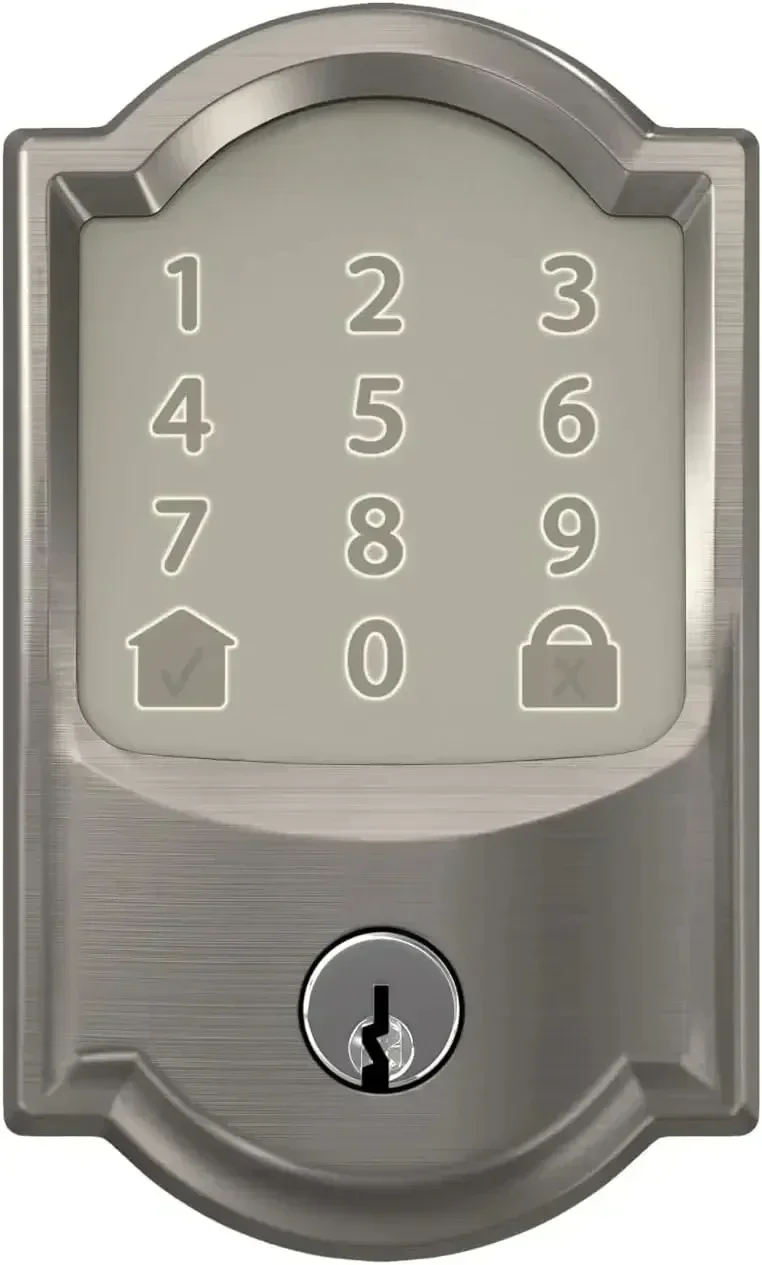ضمان الجودة home.Schlage Encode Smart Wi-Fi Deadbolt مع حواف Camelot من النيكل الساتان