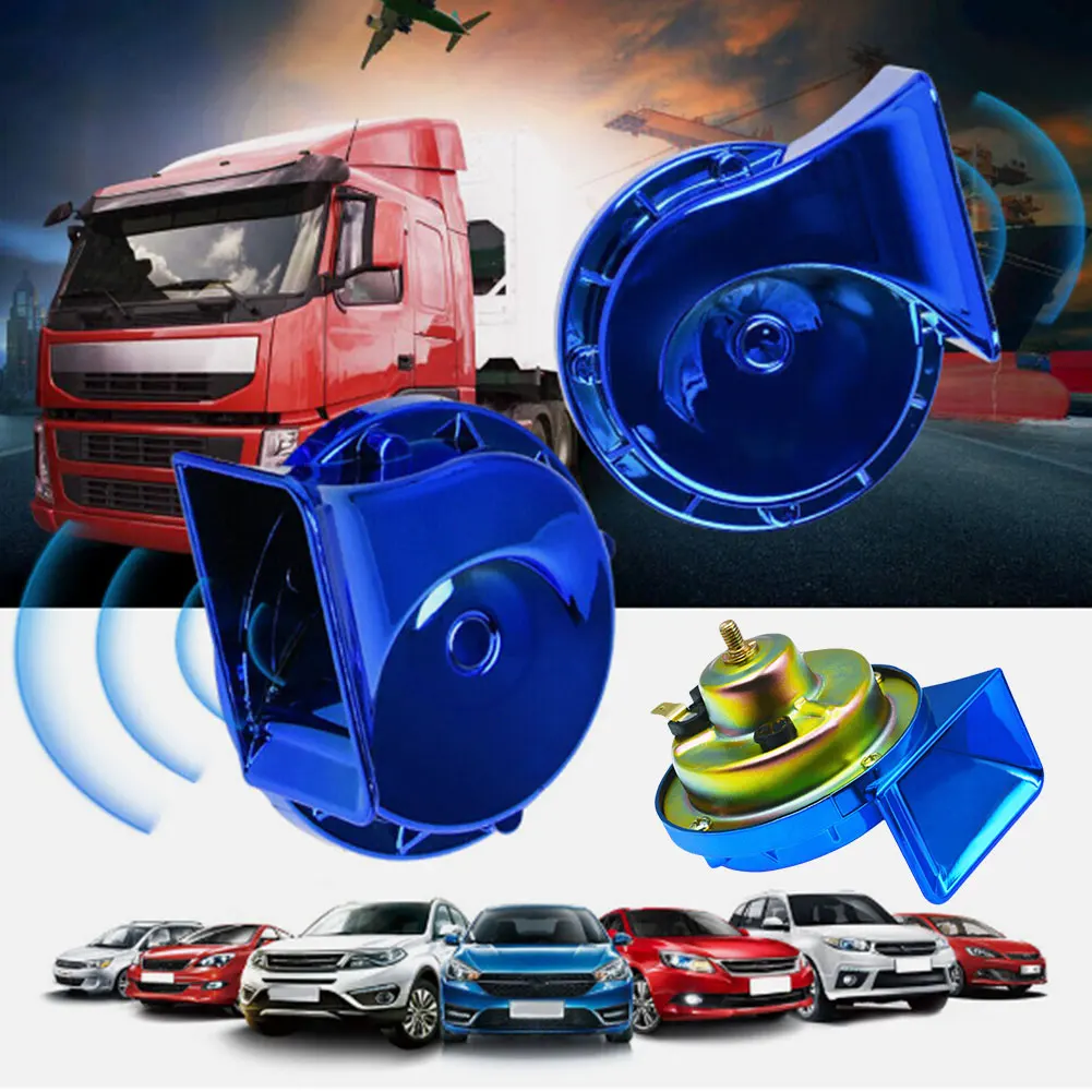 2/1Pcs 12V 400DB/110DB Air Electric Car Snail Horn Single-tone Horns Super Loud Motorcycle Marine Boat Train Horn Alarm Kit