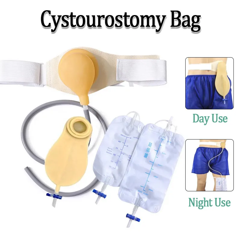 

Cystourostomy Bag Day/Night Urine Bag Adjustable Reinforcement Belt Drainable Pouch Reuseable