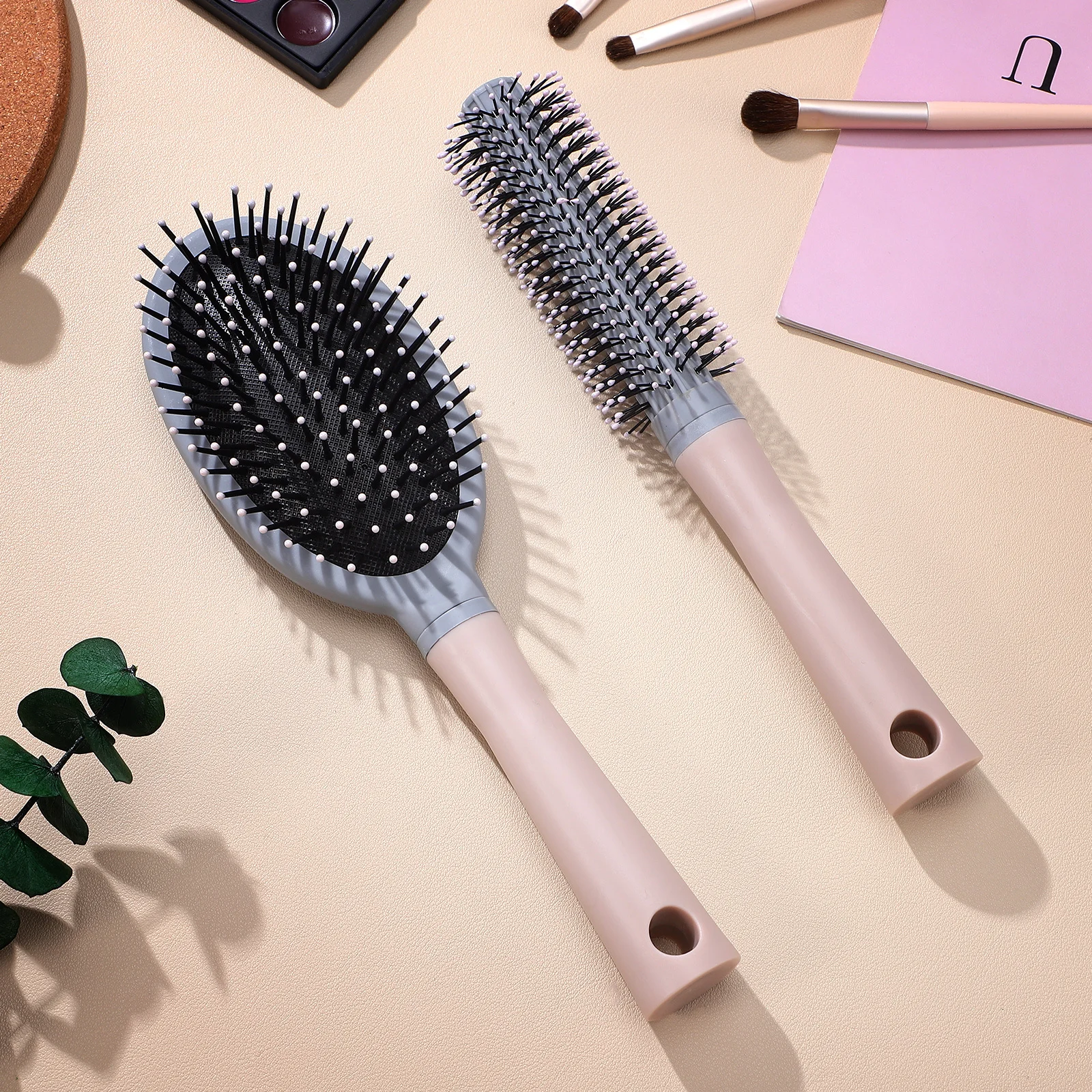 

2 шт., круглые щетки для распутывания волос, узлы для удаления кудрей, создание салона, как эффекты, универсальная распутывающая щетка для укладки волос