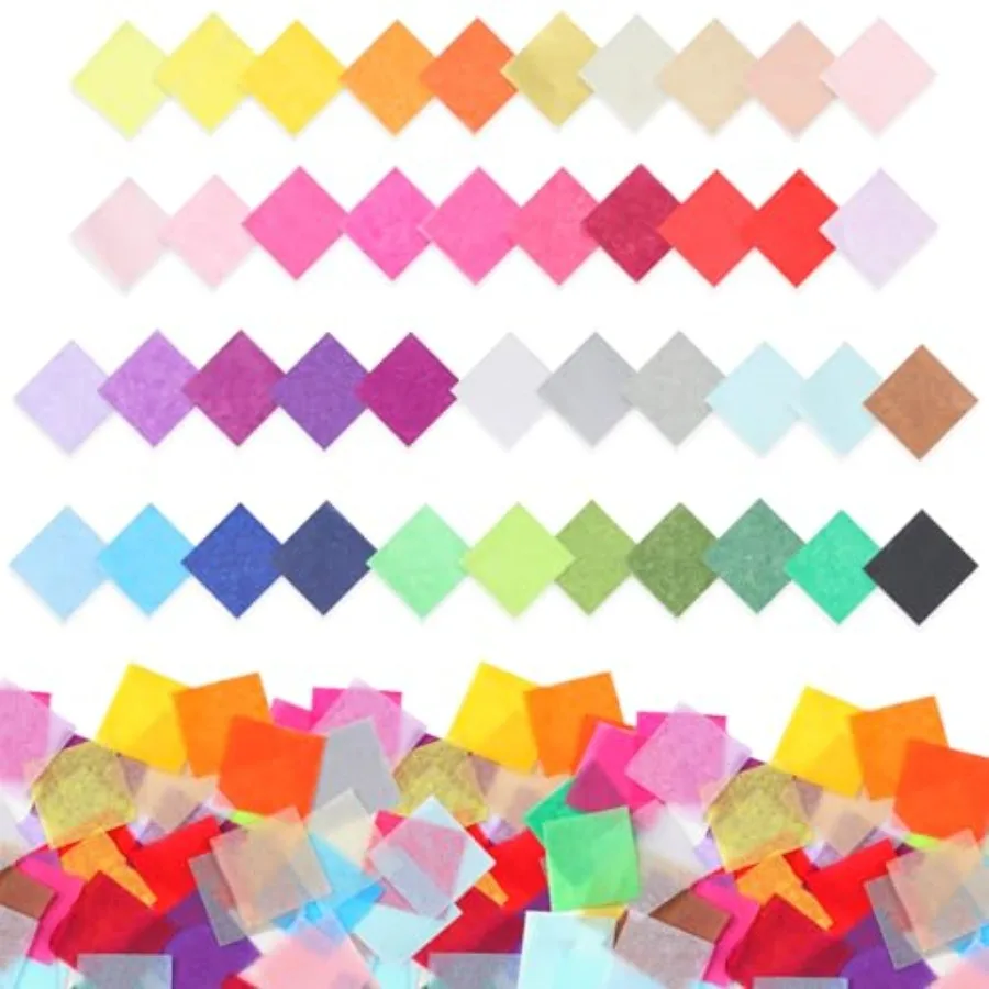 

6300 Pcs 1 Inch Tissue Paper Squares, Tissue Papers for Crafts, 42 Colors Art Rainbow Tissue Paper Bulk for Crafts, Art Project