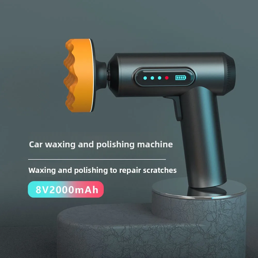 Cordless Car Polisher Wireless Buffer Polishing Machine with Sponge Polishing Pads Paint Scratch Repair Car Beauty DetailingTool