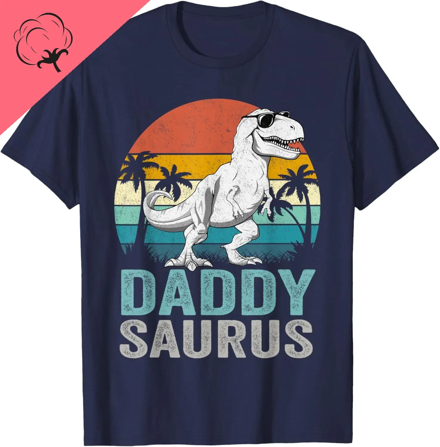 Daddysaurus T Rex Dinosaur Daddy Saurus Family Matching T-Shirt Breathable and Comfortable Cotton Tee Ropa Hombre