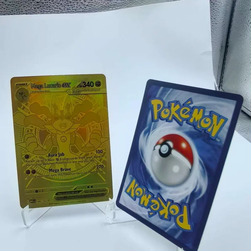 การ์ดเกมอนิเมะคอลเลคชั่น DIY Pkm ฉบับภาษาอังกฤษ Mega Gardevoir Ex, Mega Lucario Ex, Mega Dragonite, Mega Charizard X, Inferno X