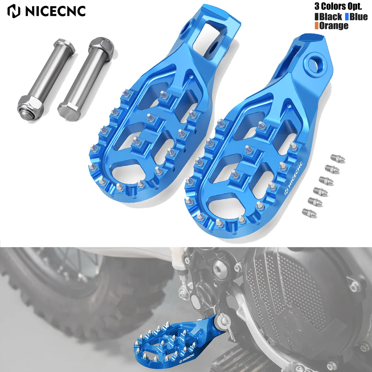 

For 2024 Husqvarna TE300 TE FE 501 450 350 300 250 200 150 125 TC TX FC FX 2023 NICECNC Motorcycle Footpegs Footrest Pedal Pins