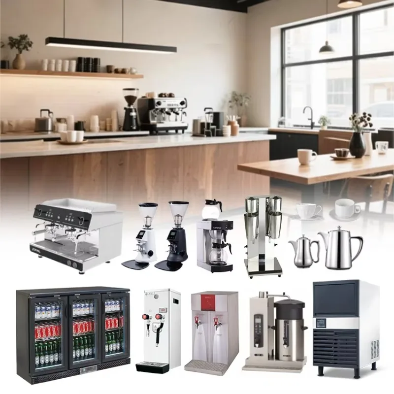 Commercial Full Set Coffee Shop Machines Professional Espresso Maker Set One Stop Coffee Making Machine
