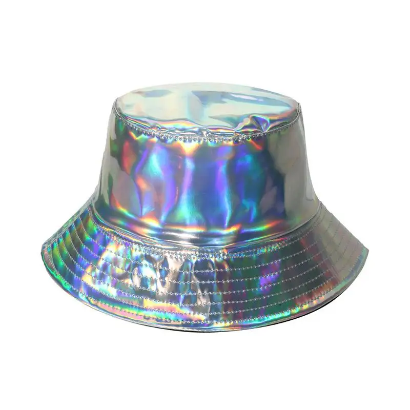 Laser colorful glossy fisherman hat, men's and women's versions, cyberpunk style, suitable for accents, stage performances