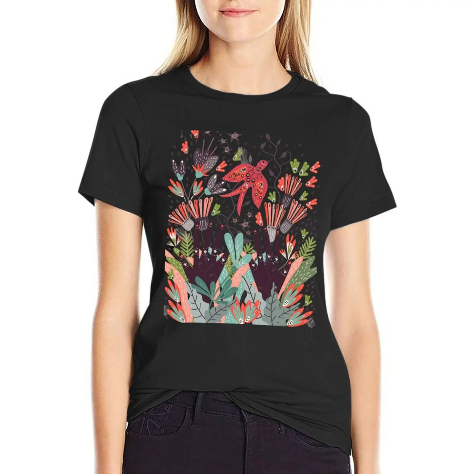 Spring Bird T-Shirt summer top shirts graphic tees t shirt dress Women