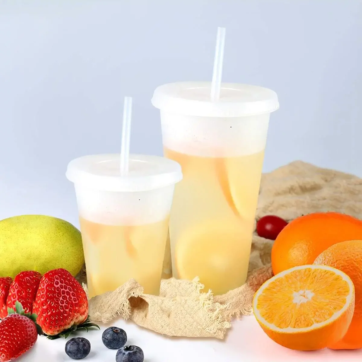 1pc-Transparent pp Lightweight Small Plastic Straw Cup Directly Supplied By Manufacturer 500ml 700ml Portable Plastic Cups