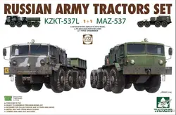 TAKOM 5003 1/72 Scale Russian Army Tractors Set - KZKT-537L & MAZ-537 [1+1] Plastic Model Kit