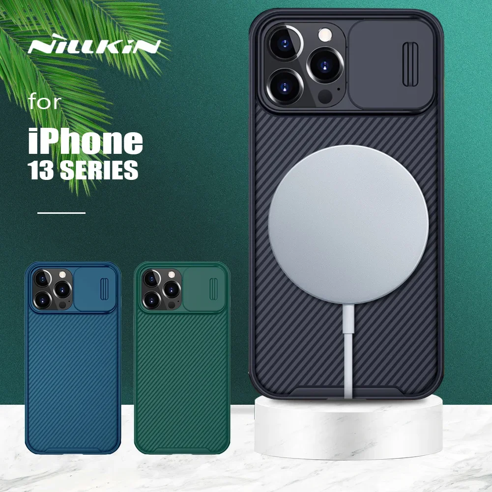 

Чехол Nillkin CamShield для iPhone 14 13 Pro Max, тонкая задняя крышка для магнитной скользящей камеры Magsafe, чехол для iPhone 13 Pro 14 Plus
