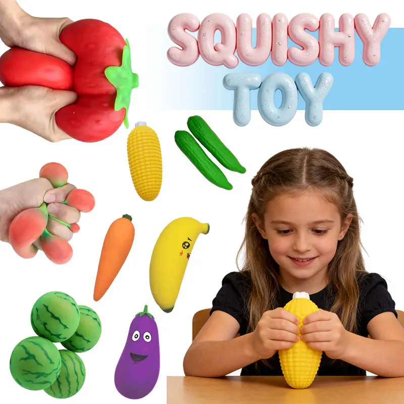 Fruit Squishy Toys Strawberry Watermelon Banana Stress Relief Squeeze Toy Soft Slow Rise Reduce Pressure for Adult Birthday Gift