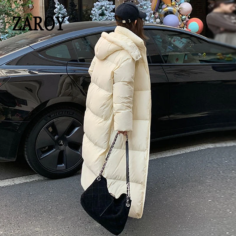 ZAROY Padded Women Jacket Windproof Warm Winter Long Parkas Overcoat Loose Casual Hoodie Coat Skiing Outerwear Длинные п