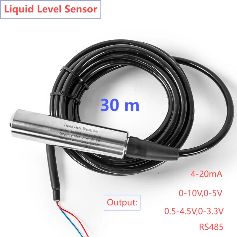 

30M Liquid Level Sensor Transmitter Submersible Liquid Level Sensor 4-20mA 0-10V 0-5V Water Level Meter 0-3.3V 0.5-4.5V