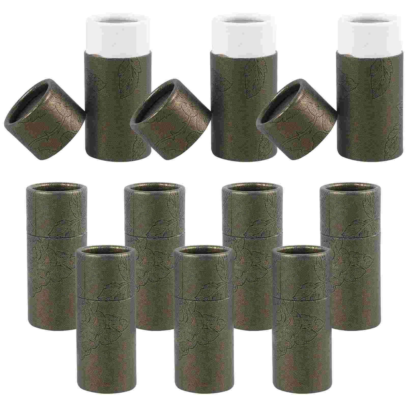 

10 Pcs Kraft Paper Tube Gift Box Essential Oil Bottle Cylinder Packaging Tubes for Crafts Empty with Lid Cardboard Lids Boxes