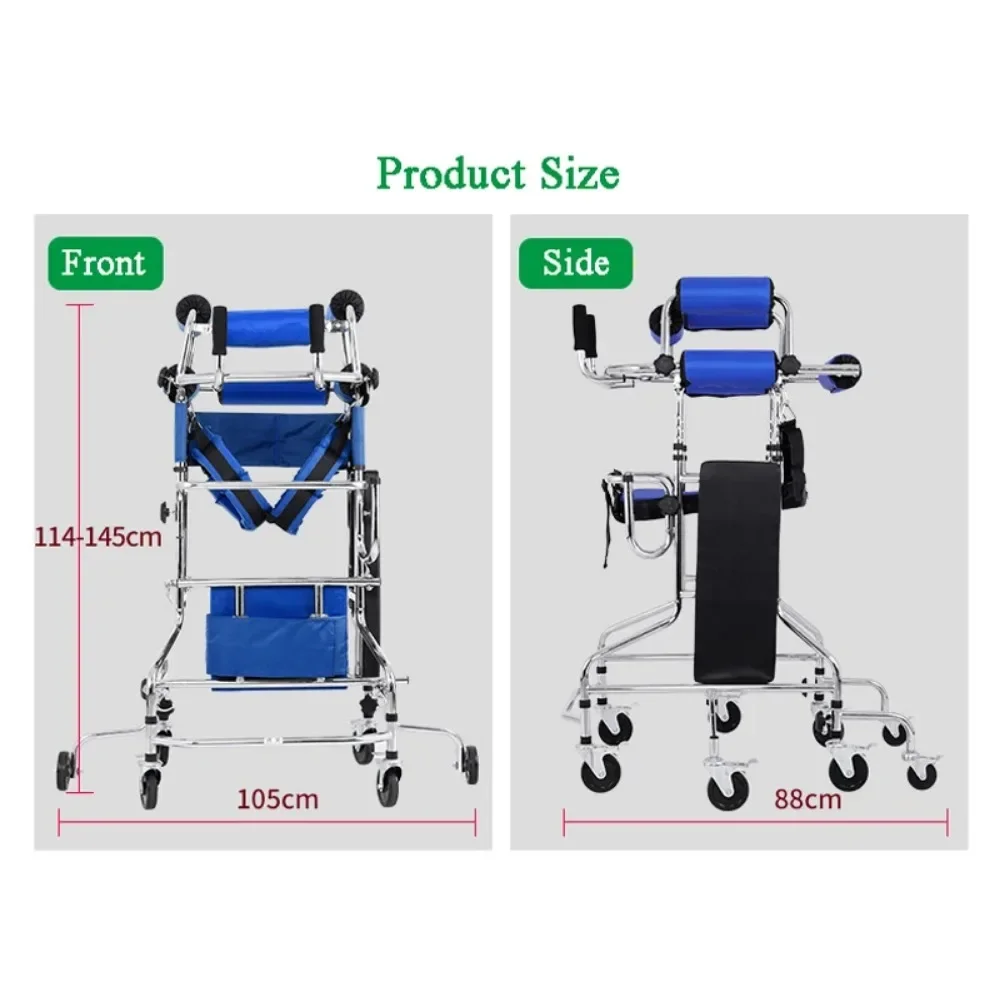 Adult 8-wheel Walker Elderly Stroke Hemiplegia Rehabilitation Equipment Multifunctional Lower Limb Training Standing Frame