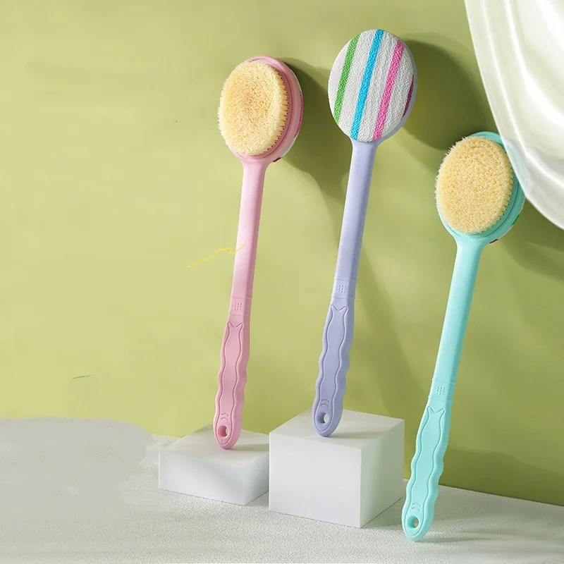 2 قطعة مجموعة فرشاة الاستحمام لينة سيليكون الشامبو مشط منظف الجسم التقشير فرش مقبض طويل الظهر فرك العناية بالبشرة مدلك