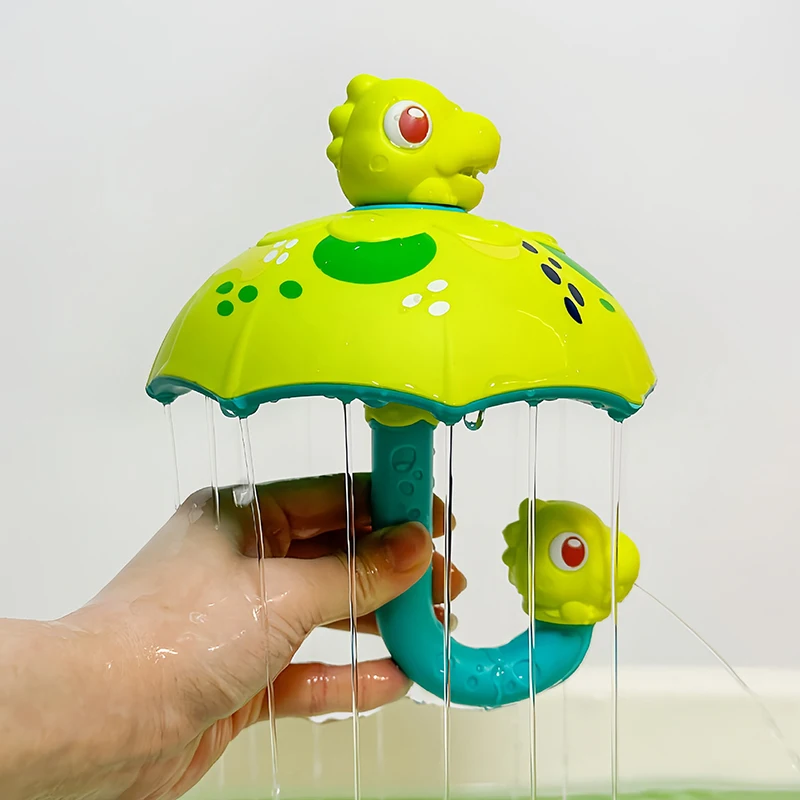 Paraguas de dinosaurio para niños, juguete de ducha, bonito juguete de pulverización de agua para nadar, juguetes de baño interactivos divertidos para padres e hijos, regalos