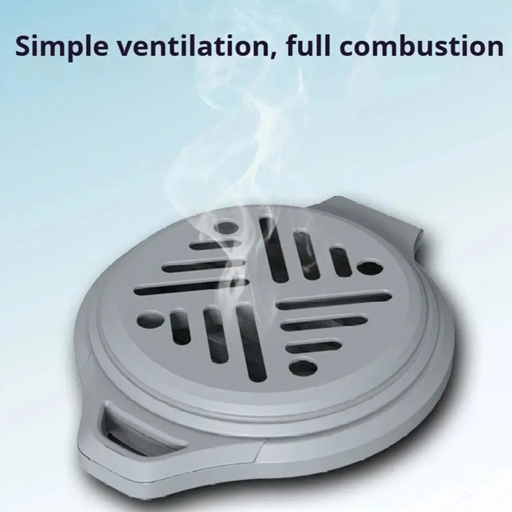 حامل لفائف البعوض المحمول في الهواء الطلق للتخييم يمكنه تعليق لفائف البعوض من السيليكون حامل صينية ثابتة مبيد الذباب للتخييم والصيد #2