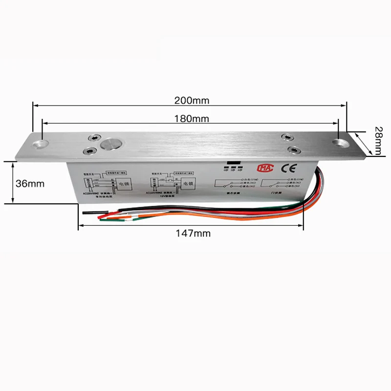 DC 12V 24V Electric Bolt Lock Stainless Steel Latch Lock NO Power Off to Lock Power On to unLock Electrical Strike Security Lock