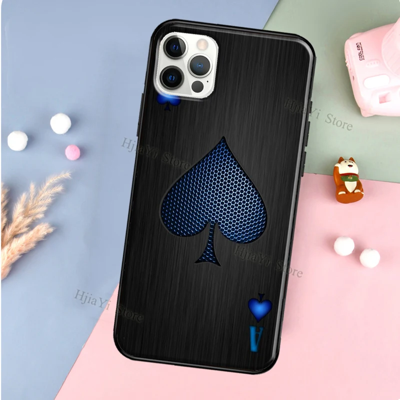 Ace of Spades Poker Phone Case For iPhone 13 12 11 Pro Max 12 mini 6S 7 8 Plus SE 2020 XR X XS Max Back Cover