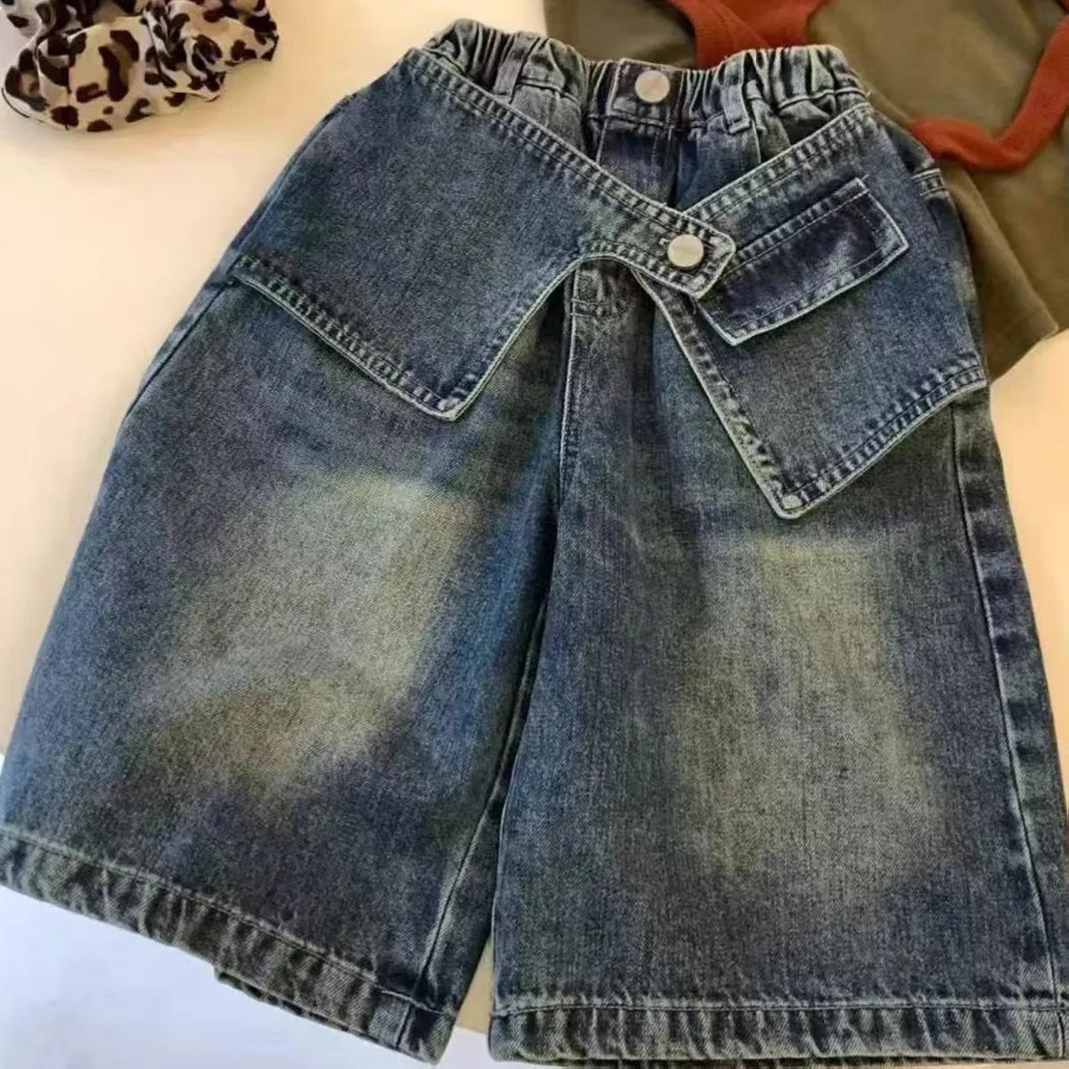

Girls Denim Jeans Spring Autumn New Style Children Fashion Loose Casual Wide Leg Pants for Kids