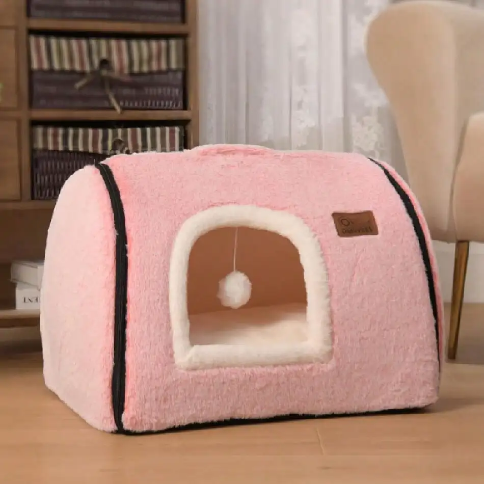

Indoor Cats,Soft And Comfortable Cute Cat Bed,Cat House,With Removable Washable Cushioned Pillow,Enclo