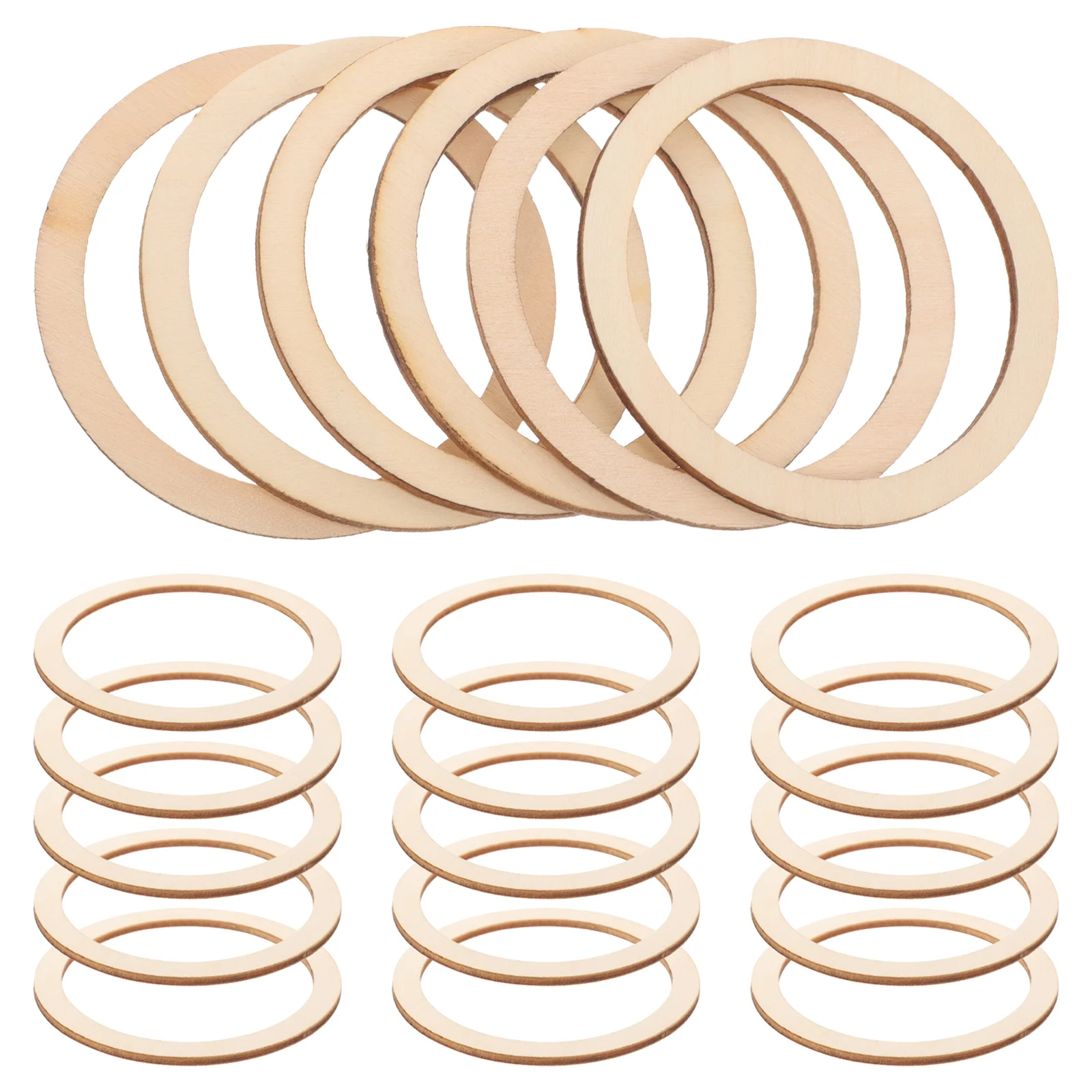 Aros bordados de macramé para manualidades, anillos de unión, decoración Floral, encaje de rebanada de madera ahuecada, 50 piezas