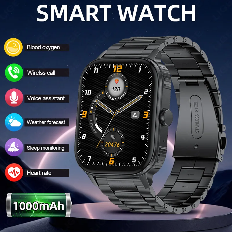 

New LIGE Smart Watch Wireless Call Voice Assistant IP68 Waterproof 1000mAh Large Battery Multi Functional smart watch for Women