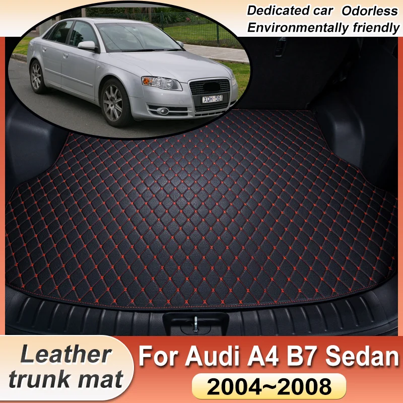 

Car Trunk Mat For Audi A4 B7 Sedan 2004~2008 Leather Cargo Storage Cushion Liner Boot Carpet Pad Rug Auto Interior Accessories