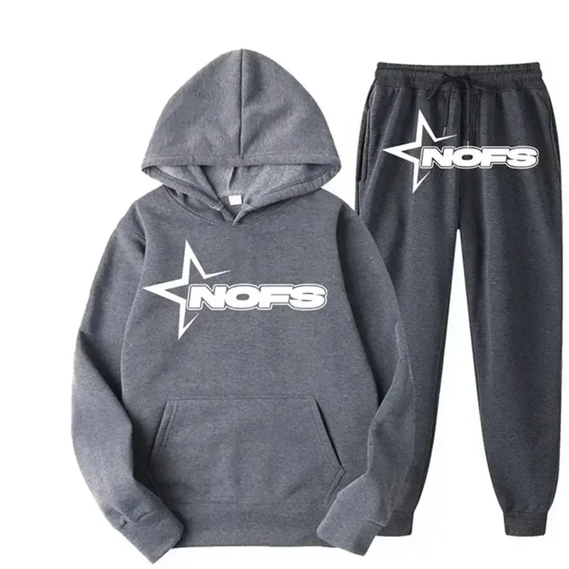 Men And Women Sets Hoodie And Pants 2-pieces Sets Harajuku Hip Hop Fashion Punk Rock Gothic Sweatpants Suits Streetwear