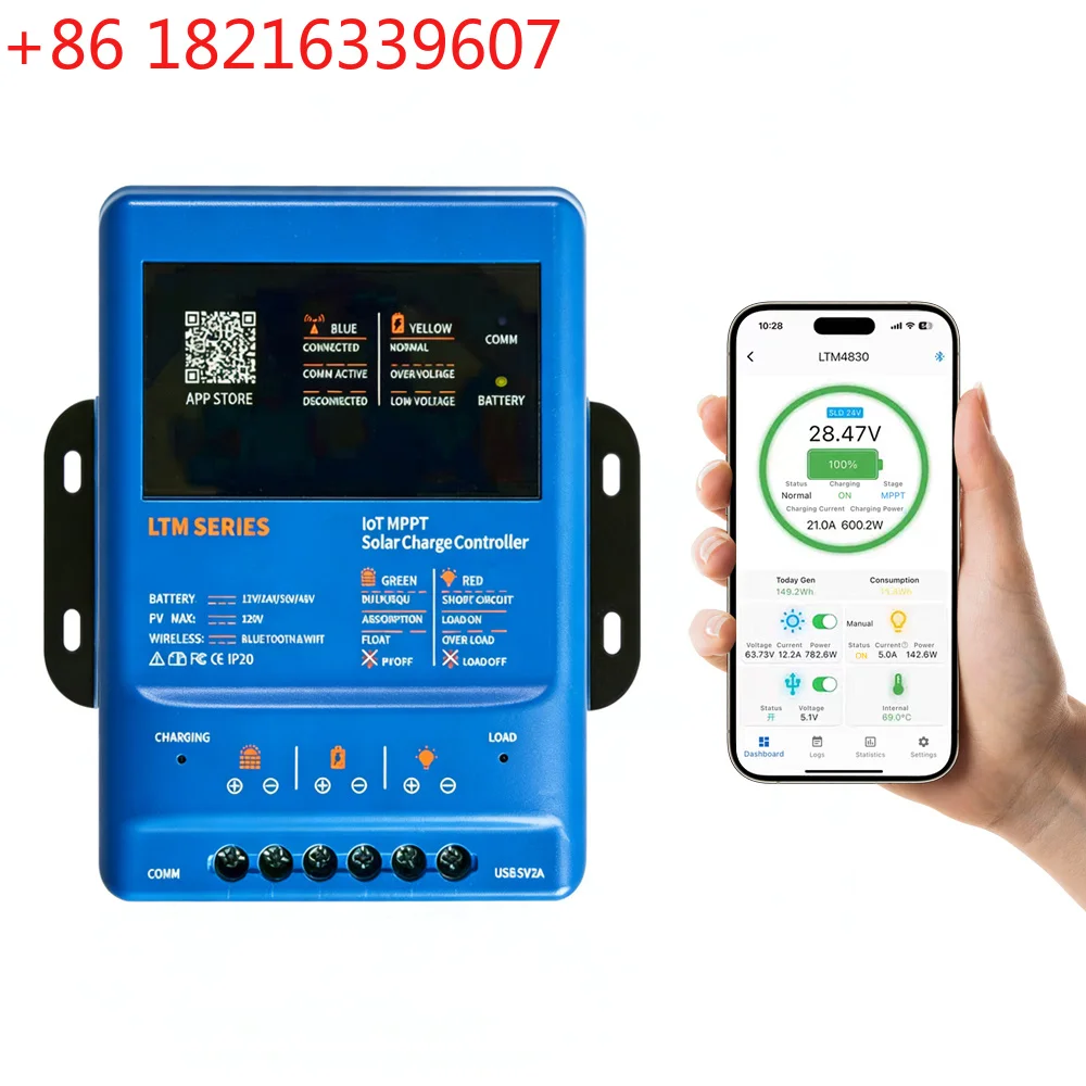 YAO MPPT Solar Charge Controller 30A 40A  APP Remote (Bluetooth/WiFi) | 12/24/36/48V Adaptive 120V PV  All Battery Compatibl