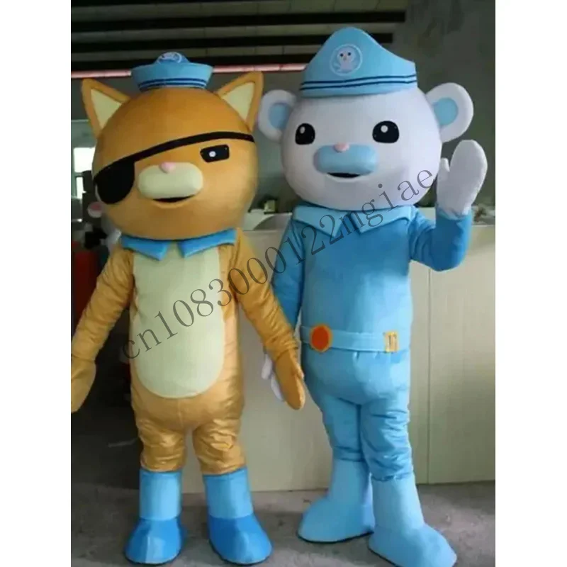 Hot Sale Lively Octonauts Movie Captain Barnacles & Kwazii Polar Bear Police Mascot Costumes Adult Size CMM221