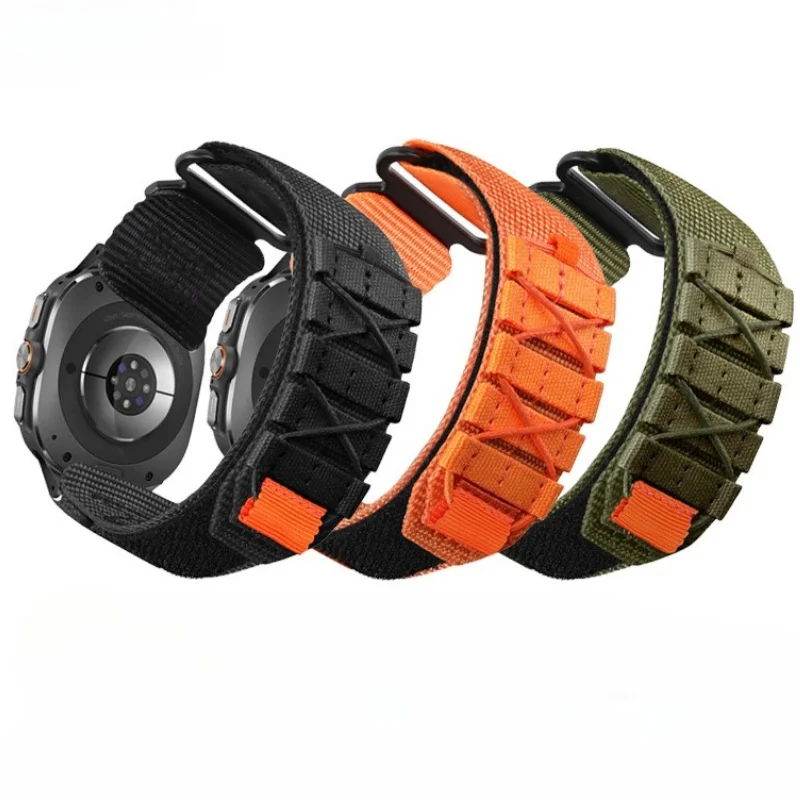 For Samsung Galaxy Watch 9 8 44MM 40MM 8 Classic 46 Sports Trail Tactical Nylon Loop Strap Adjustable Velcro Wrist Band Bracelet