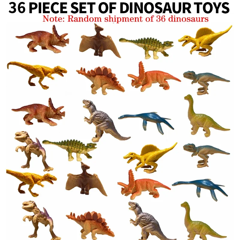 Набор игрушечных динозавров из 24 предметов, имитация тираннозавра Рекс, мягкие резиновые животные, Детская игрушечная упаковка, маленький подарок