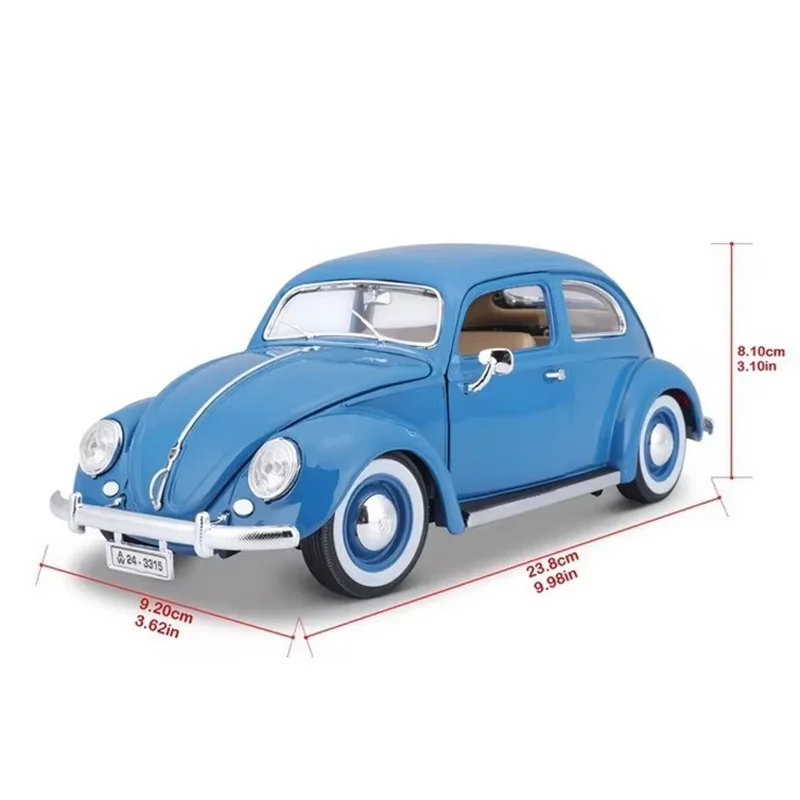 In Stock Bburago 1:18 1955 Volkswagen Kafer-Beetle Alloy Miniature Diecast Model Volkswagen Beetle Vehicle Toys Christmas Gift