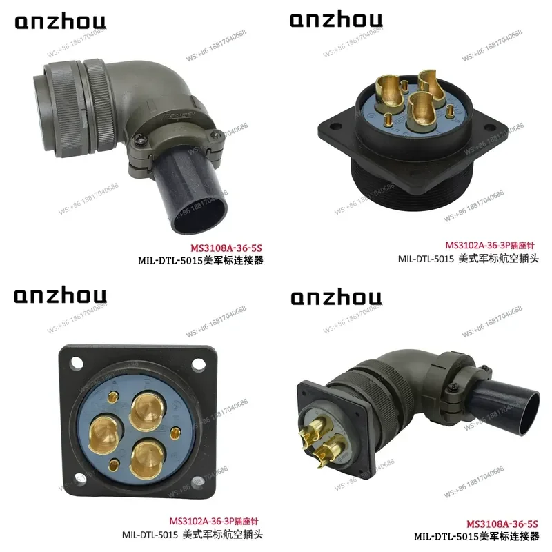 1PC for MS3102A-36-3P 6-pin Aviation Plug for MS3108A-36-3S Connector for MS3057-24A