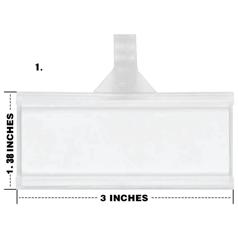 Plastic Hanging Label Hook Price Tag Card Holder With Card Paper Size 76X35mm 50 Sets