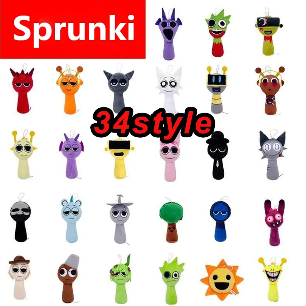 34style Sprunki Plush Toys Sprunki Incredibox Plush Doll Sprunki Game Pillow Kids Birthday Gifts Stuffed Dolls Christmas Gift