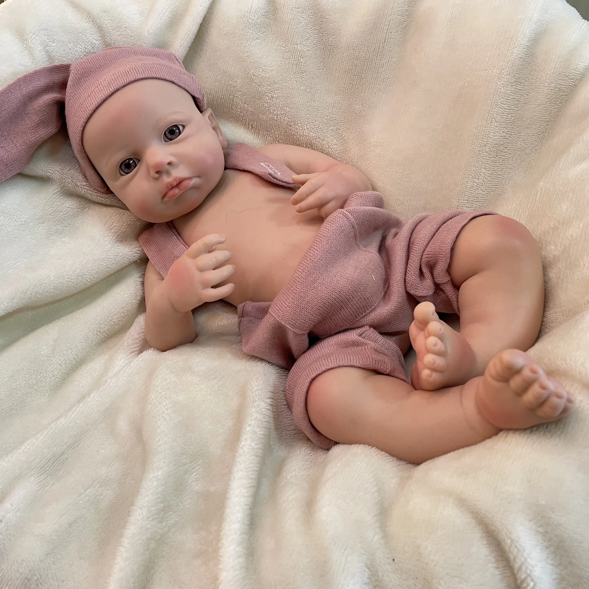 

45cm Solid Silicone LouLou Bebe Reborn Girl Full Body Silicone Doll 3D Paint Skin Lifelike Reborn Doll Corpo De Silicone Doll