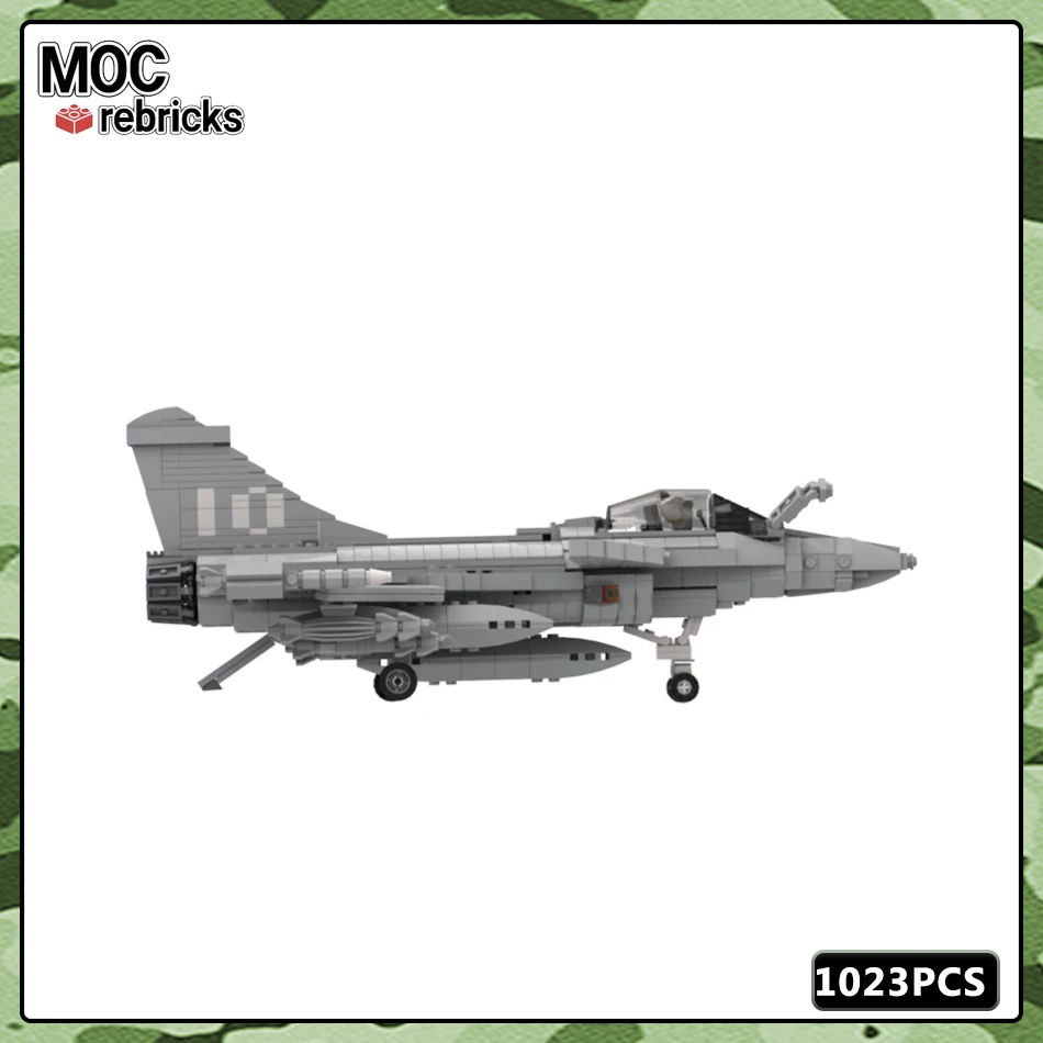 MOC Military Serie Baustein Modell Rafale Fliegende Waffe Teile Set Originalität DIY Kinder Geschenk Pädagogisches Spielzeug