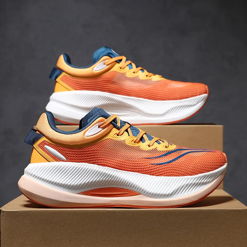 

Men's Sports Shoes 2025 Spring and Autumn New Model Shock-Absorbing Carbon Plate Ultra-Light Racing Running Shoes