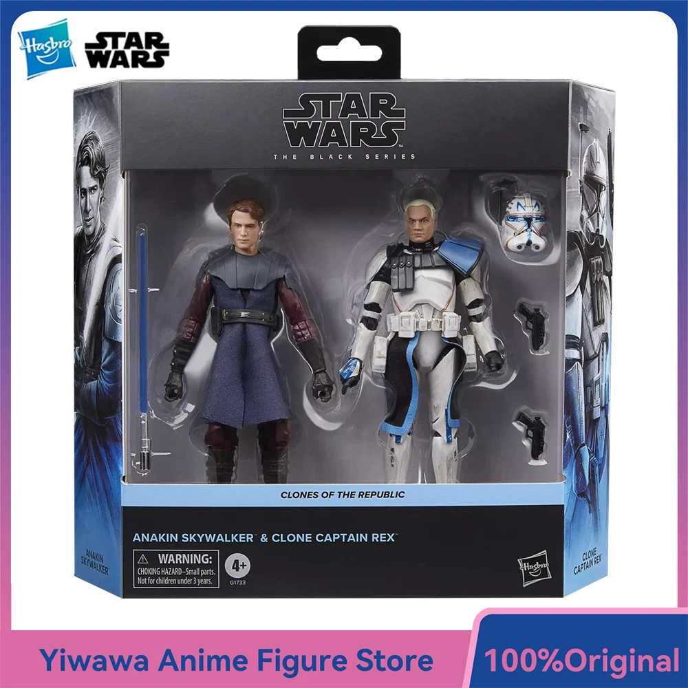 Оригинальный новый Hasbro Star Wars The Black Series Анакин Скайуокер и Клон Капитан Рекс, комплект из 2 шт., 15 см, экшн-фигурка аниме, модель игрушки