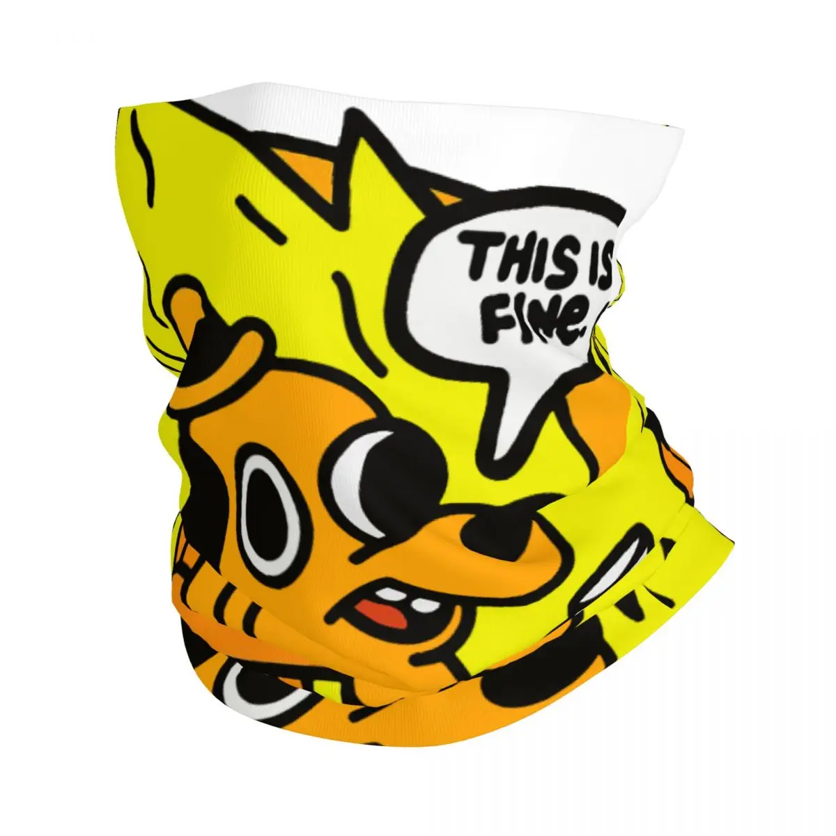 Dog T-This Is Fine Bandana Neck Gaiter Motocross Face Mask Cycling Face Mask Hiking Unisex Adult Breathable